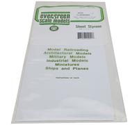 Evergreen EV4041 Feuille Rayé Styrène Blanc 15x30cm 0,50mm Modélisme