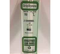 EVERGREEN 500753 Profilé Z 35 mm de Long, Hauteur 2,5 mm, épaisseur 0,45 mm, 4 pièces, Multicolore