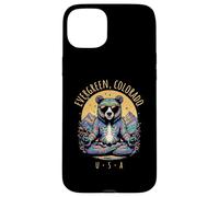 Evergreen Colorado Abstrait Ours Chill Zen Yoga Design Coque pour iPhone 15 Plus