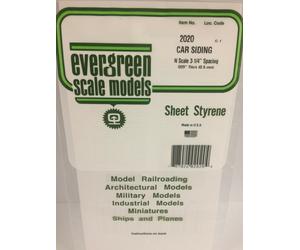 Evergreen EV2020 Feuille Rayée En Plastène Blanc 15x30cm 0,50mm