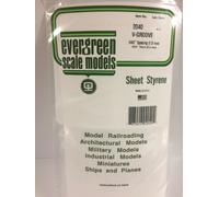 Evergreen EV2040 Feuille Rayée En Polystyrène Blanc 15x30cm 0,28mm Modélisme