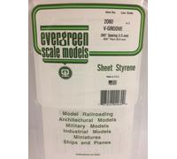 Evergreen EV2060 Feuille Rayé Styrène Blanc 15x30cm 0,33mm Modélisme