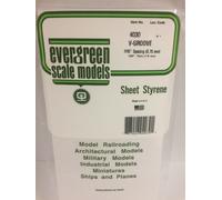 Evergreen EV4030 Feuille Rayée En Styrene Blanc 15x30cm 0,25mm Modélisme