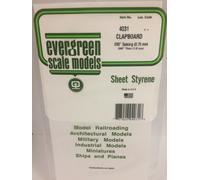 Evergreen EV4031 Feuille Rayé Styrène Blanc 15x30cm 0,75mm Modélisme