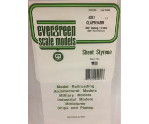 Evergreen EV4041 Feuille Rayé Styrène Blanc 15x30cm 0,50mm Modélisme