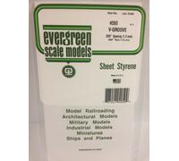 Evergreen EV4050 Feuille 1mm Fente À V 1,3mm Modélisme