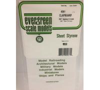Evergreen EV4061 Feuille Rayé Styrène Blanc 15x30cm 1mm Modélisme
