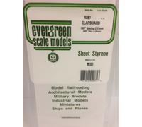 Evergreen EV4081 Feuille Rayée En Styrene Blanc 15x30cm 2,00mm Modélisme