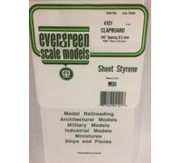 Evergreen EV4101 Feuille Rayée En Polystyrène Blanc 15x30cm 2,5mm Modélisme