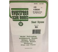Evergreen EV4125 Feuille 1mm Fente À V 3,2mm Modélisme