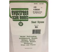 Evergreen EV4125 Feuille 1mm Fente À V 3,2mm Modélisme