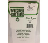 Evergreen EV4188 Feuille 1Mm Rainure En V 4,8Mm Modélisme
