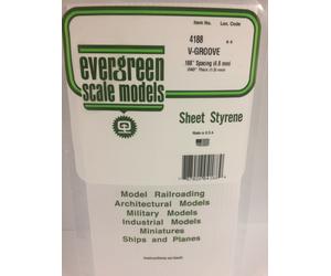Evergreen EV4188 Feuille 1Mm Rainure En V 4,8Mm Modélisme