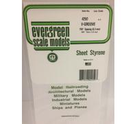 Evergreen EV4250 Feuille 1mm Fente À V 6,3mm Modélisme