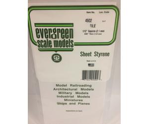 Evergreen EV4502 Feuille quadrillée 15x30cm 2,1mm Modellismo