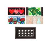 Evergreen Flag Sassafras Bundle - Lot de 5 paillassons d'entrée interchangeables de Ferme | Intérieur et extérieur | Paillasson de 55,9 x 25,4 cm et Plateau de 71,1 x 40,6 cm | Dos antidérapant |