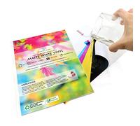 Evergreen Goods 20 feuilles de papier autocollant blanc mat en vinyle (PVC) imperméable à l'eau pour imprimantes à jet d'encre et laser | Papier A4 à séchage rapide et résistant à l'encre