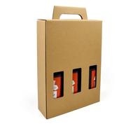 Evergreen Goods 330ml Boîte de transport de bouteilles de bière - 3 bouteilles ou canettes - 3 fenêtres d'affichage - Boîte en carton la bière, l'ale et le cidre - Home Brew Cadeaux Fêtes (5X)