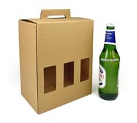 Evergreen Goods 500ml Porte-Bouteilles de bière | Peut contenir 6 Bouteilles ou canettes - 3 fenêtres d'affichage | Porte-Carton pour Bière Ale Cidre | Brassage à Domicile Cadeaux Fêtes Occasions -1X