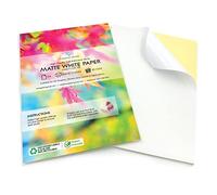 Evergreen Goods A4 Blanc Mat Papier Autocollant | 30 Feuilles | Jet d'Encre/Laser | 80 GSM | Autocollant | Idéal pour Impression Photo/Image | Étiquettes Imprimables | Recyclable