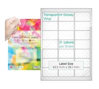 Evergreen Goods A4 Transparent Brillant Prédécoupées Étiquettes|10 Feuilles