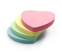 Evergreen Goods Bloc-notes Cœur Pastel 76 x 76mm | 4 Blocs, 100 Feuilles | Adhésif Amovible, en Forme de Cœur, Couleurs Assorties | Rappels, Tâches à Faire, Mémos | 100 Feuilles par Bloc