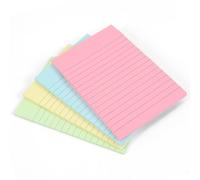 Evergreen Goods Blocs de Notes Lignées Pastel 100 x 150mm | Lot de 6 | Adhésif Amovible | Couleurs Jaune, Rose, Vert, Bleu | 100 Feuilles par Bloc, 600 au Total | Idéal Études, Mémos