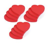 Evergreen Goods Blocs-Notes Cœur Rouge 76 x 76 mm | Lot de 12 | Blocs-Notes Adhésifs en Forme de Cœur, Parfait pour Anniversaire et Saint-Valentin | 100 Feuilles par Bloc | 1200 Feuilles