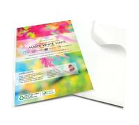 Evergreen Goods Étiquettes autocollantes en vinyle blanc mat | 100 feuilles A4, imperméables, imprimables | Auto-adhésives, compatibles avec Cricut et Silhouette