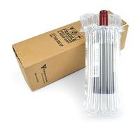 Evergreen Goods Lot de 10 boîtes à bouteilles de vin et d'esprit avec sacs à coussin de colonne d'air gonflables, emballage et transport sûrs de bouteilles en verre (boîte et sac pour 1 bouteille)