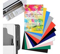 Evergreen Goods™ Lot de 10 feuilles de papier de découpe A4 Cricut & Silhouette | Facile à découper et à désherber | Imperméable imprimable au laser | Couleurs assorties | Fabrication d'autocollants