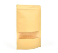 Evergreen Goods Lot de 10 sachets réutilisables en kraft avec fenêtre 160 x 260 x 60 mm