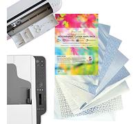 Evergreen Goods™ Lot de 14 feuilles de découpe en vinyle A4 pour Cricut & Silhouette | Facile à couper et à désherber | 14 feuilles imperméables imprimables holographiques (lot de l'espace)