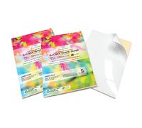 Evergreen Goods Lot de 2 x 50 Feuilles A4 Blanc Brillant Papier Autocollant | Imprimable pour Graphiques | Étiquettes de Produits | Imprimantes Jet d'Encre et Laser | Bureau et Projets Créatifs