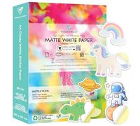 Evergreen Goods Lot de 2 x 50 feuilles de papier autocollant imprimable Blanc mat | Graphiques, étiquettes de produits, machines de découpe, arts et travaux manuels | Impression à jet d'encre et laser