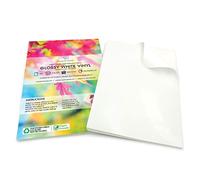 Evergreen Goods Lot de 20 feuilles A4 en vinyle blanc brillant auto-adhésif | Pour graphisme, autocollants et étiquetage HD | Imprimantes à jet d'encre et laser | Autocollants pour enfants, amusants