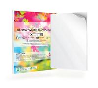 Evergreen Goods Lot de 20 feuilles de papier autocollant photo imprimable A4 pour petites entreprises - Brillant, autocollant, résistant aux éclaboussures, compatible jet d'encre et laser
