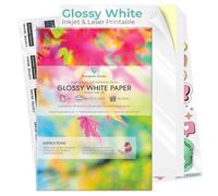 Evergreen Goods Lot de 200 Feuilles de Papier Autocollant Blanc Brillant A4 | Pour Impression d'Étiquettes | Format A4 | 200 Feuilles Papier Blanc Brillant
