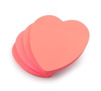 Evergreen Goods - Lot de 4 blocs de notes adhésives amovibles en forme de cœur, couleur pêche fluo, 7,6 x 7,6 cm, pour bureau, école, maison, cadeau de Saint-Valentin