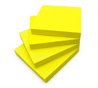Evergreen Goods Lot de 4 blocs-notes adhésifs Jaune vif 76 mm x 76 mm x 10 mm | Pour rappels et listes de choses à faire | Facile à enlever | Idéal pour la maison, le bureau, l'école et une