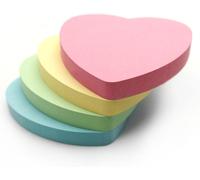Evergreen Goods Lot De 4 Notes Adhésives Pastel Et Lumineuses En Forme De Coeur Pour La Prise De Notes,Les Listes De Choses À Faire Et Les Rappels Avec 100 Feuilles En 4 Couleurs