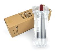 Evergreen Goods Lot de 5 boîtes en carton pour bouteille de vin et de bière avec coussin d'air gonflable | 370 x 130 x 130 mm | Sac à pompe d'épaisseur 100 um