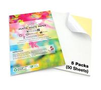 Evergreen Goods Lot de 50 Feuilles A4 Blanches Autocollantes Mat Imprimable Jet d’Encre & Laser Forte Adhérence Idéal pour Étiquettes, Stickers, Bureaux & Artisanat
