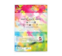 Evergreen Goods Lot de 50 feuilles de papier autocollant en vinyle blanc mat imprimable, compatible avec imprimantes jet d'encre et laser, format A3 (420 x 297 mm), imperméable