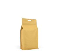 Evergreen Goods Lot de 50 sacs d'emballage en papier kraft marron à fond plat avec film intérieur, fermeture éclair réutilisable et scellables à la chaleur pour thé, grains de café, noix (120 x 220mm)
