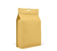Evergreen Goods Lot de 50 sacs d'emballage en papier kraft marron à fond plat avec film intérieur, fermeture éclair réutilisable et scellables à la chaleur pour thé, grains de café, noix (180 x 280mm)