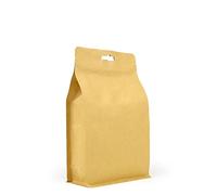 Evergreen Goods Lot de 50 sacs d'emballage en papier kraft marron à fond plat avec film intérieur, fermeture éclair réutilisable et scellables à la chaleur pour thé, grains de café, noix (140 x 230mm)