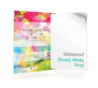 Evergreen Goods Lot de 60 feuilles d'étiquettes autocollantes en vinyle blanc brillant imprimables | Feuilles A4 imperméables | Autocollantes, compatibles avec Cricut | Fabrication d'autocollants