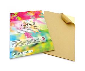 Evergreen Goods Ltd A4 Kraft Autocollant Imprimable Mat | 30 Feuilles | Papier pour Imprimantes Jet d'Encre & Laser | Parfait pour Artisanat, Étiquettes & Décoration