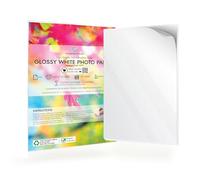 Evergreen Goods Ltd Evergreen Goods 50 feuilles A4 papier photo autocollant blanc brillant imprimable | Impression jet d'encre et laser résistante aux éclaboussures | Étiquette autocollante autocolla